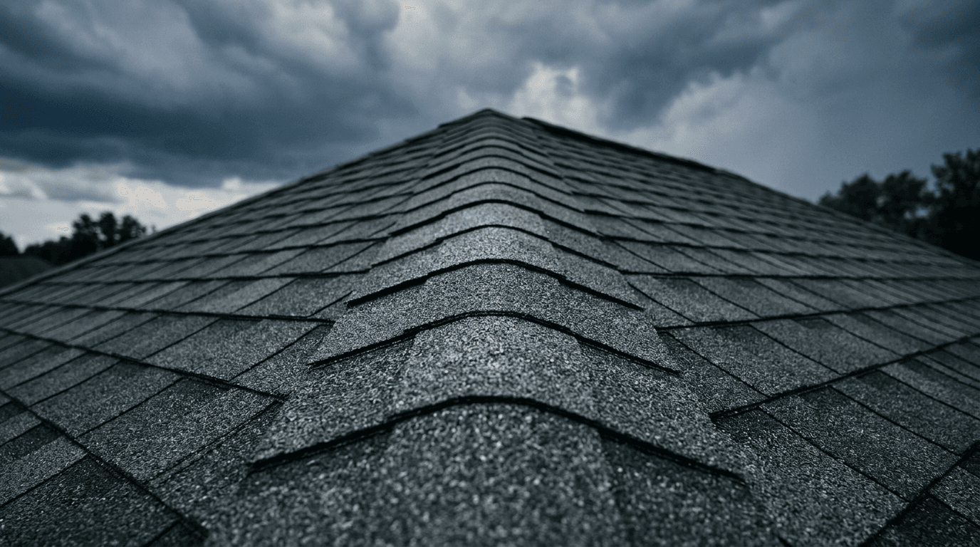 Close-up of a freshly restored premium roof